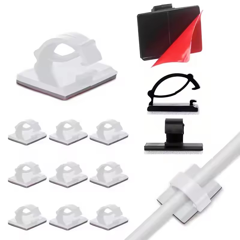 Cable Organizer - Zelfklevende autokabel-opladerklem, draadkabelclip, wandklemhouder, datakabeloproller, bevestigingsmiddel,
