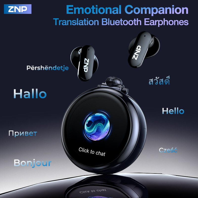 Headphones Wireless - 2026 Nieuwste ZNP Draadloze AI-Vertaler Oordopjes