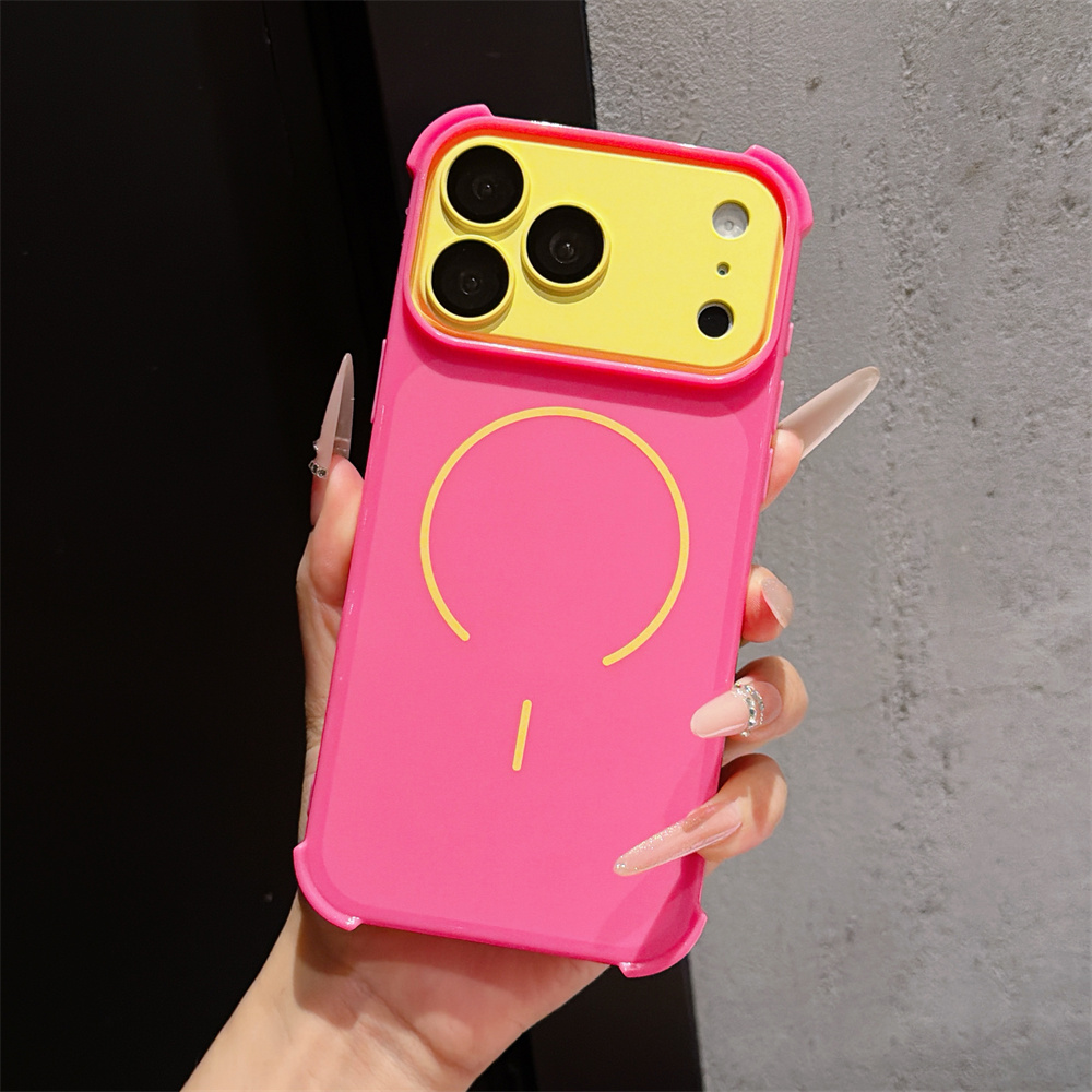 Wireless Charger - Contrastkleurige Armor Telefoonhoes voor iPhone 17
