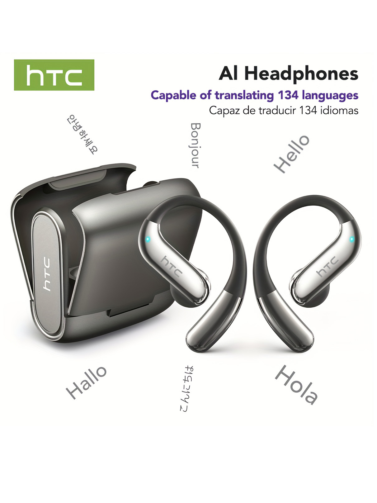Wireless Charger - Open oor Bluetooth-hoofdtelefoon HTC 30-uurs afspelen