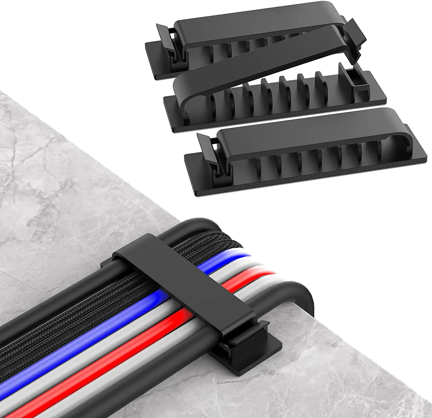 Cable Organizer - Kabelorganizer, snoerbeheer, draadhouder, flexibele USB-kabeloproller, nette